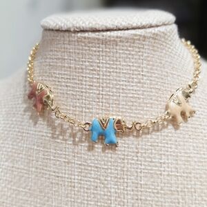 Gold Elephant Charm Bracelet